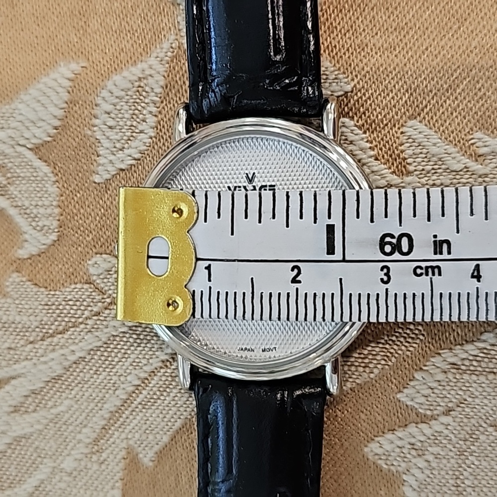 Vintage Visage Quartz Watch Blk Leather Strap NEW w/ Certificate - Picture 10 of 12